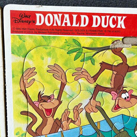 Vintage Woody Woodpecker & Donald Duck Frame Tray Puzzles - 70s/80s Whitman - Picture 6 of 9